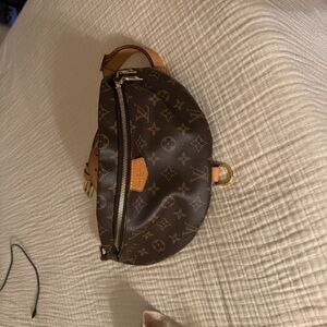 Louis Vuitton Brown Monogram Bag with Gold Zipper